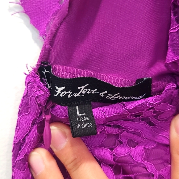 For Love and Lemons Maui Waui Lace Dress Purple Orchid - Picture 6 of 9